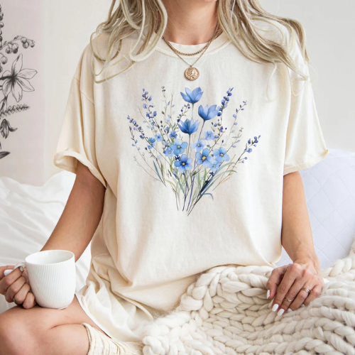 Comfort Colors Blue Blossom Shirt – Floral Aesthetic for Plant Lovers Comfort Colors Blue Blossom Shirt – Floral Aesthetic for Plant Lovers