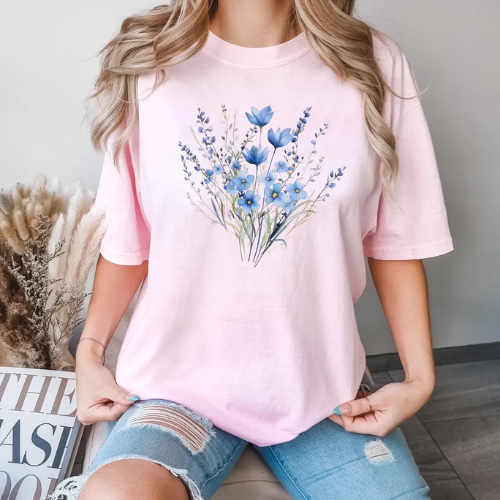 Comfort Colors Blue Blossom Shirt – Floral Aesthetic for Plant Lovers Comfort Colors Blue Blossom Shirt – Floral Aesthetic for Plant Lovers
