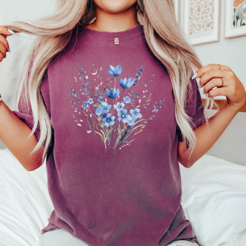 Comfort Colors Blue Blossom Shirt – Floral Aesthetic for Plant Lovers Comfort Colors Blue Blossom Shirt – Floral Aesthetic for Plant Lovers