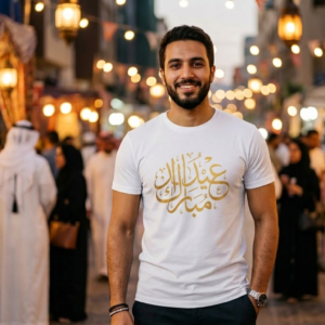 Eid Mubarak Arabic Calligraphy T-Shirt