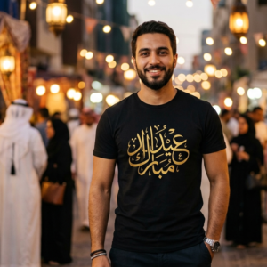 Eid Mubarak Arabic Calligraphy T-Shirt