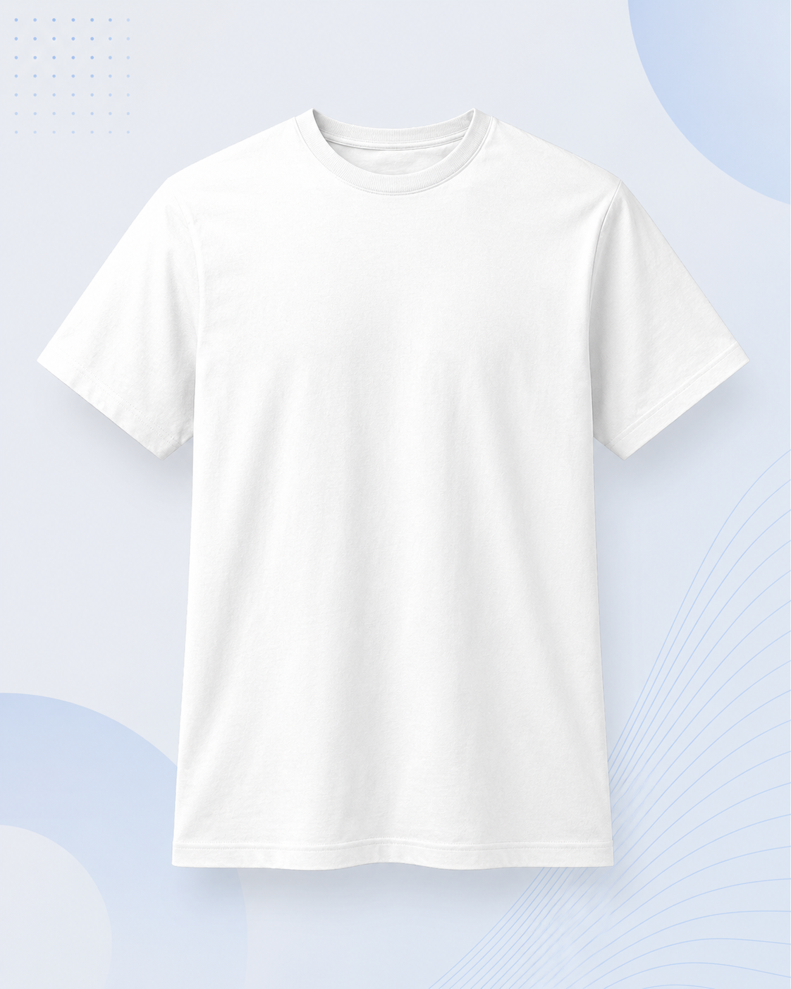 White custom T-shirt with blue and black personalised print