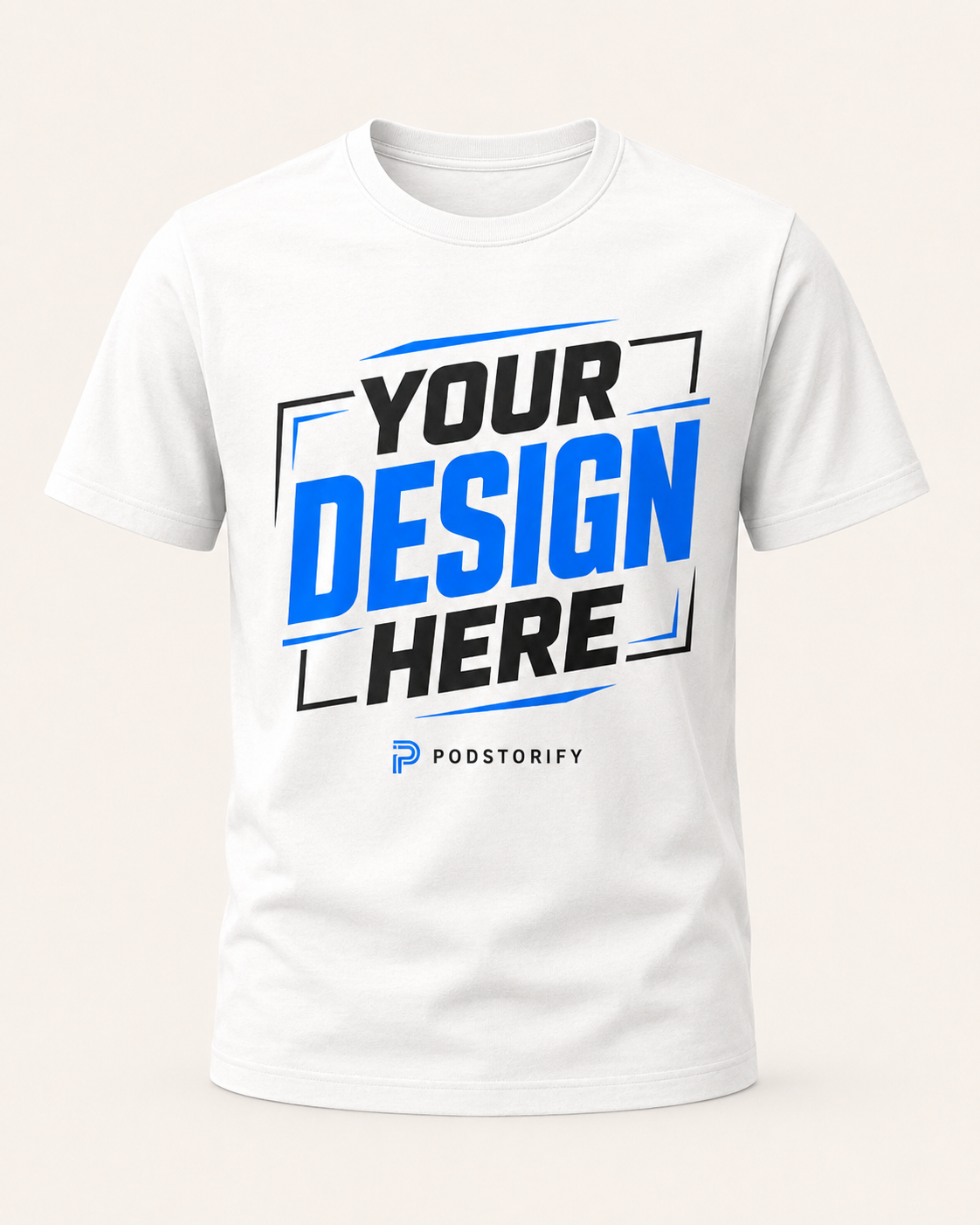 Custom white T-shirt with personalised print